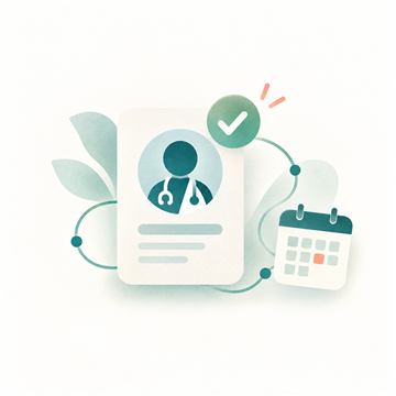 نمایی نمادین از فعال‌سازی پروفایل و نوبت‌دهی پزشک