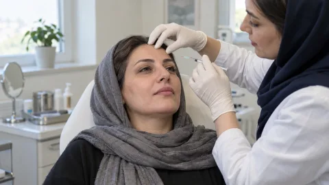 ارزیابی پیشانی پیش از تزریق بوتاکس در کلینیک