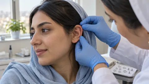 بررسی پیرسینگ غضروف گوش در محیط کلینیک