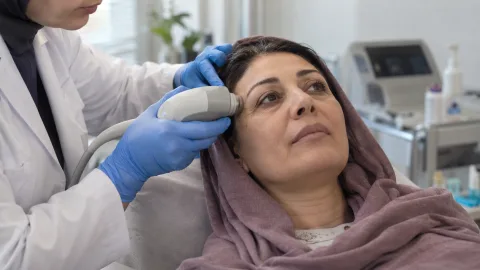 درمان ناحیه شقیقه با دستگاه غیرتهاجمی در کلینیک