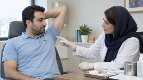 مشاوره درمان تعریق زیر بغل با بوتاکس در کلینیک