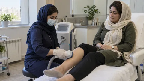 درمان موضعی بدن با دستگاه اگزیمیا در کلینیک