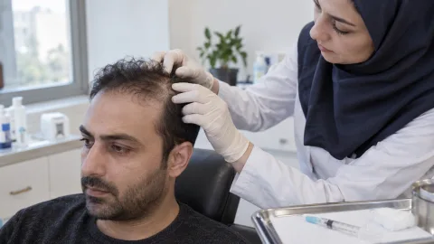 بررسی موی سر پیش از درمان هیر فیلر