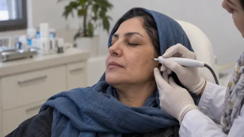 آماده‌سازی درمان پلاسما جت پوست صورت