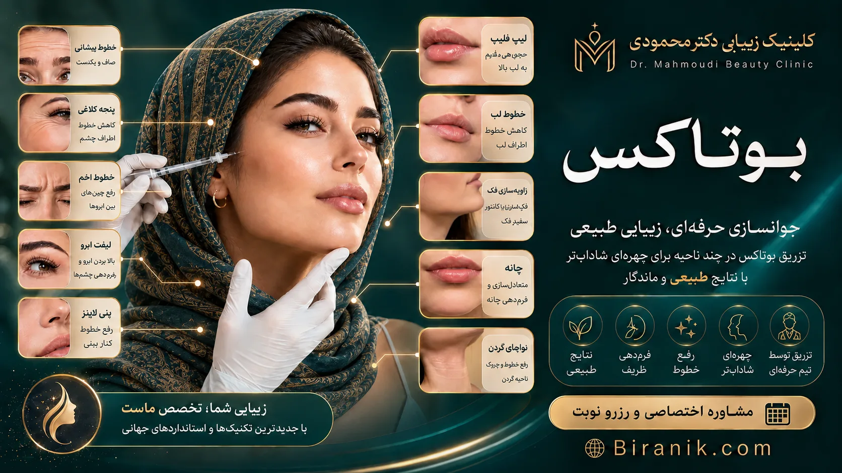تزریق بوتاکس در کلینیک زیبایی دکتر محمودی
